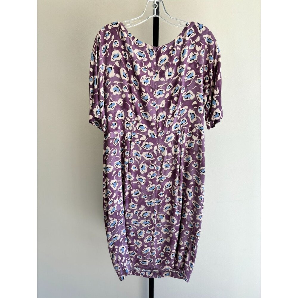 Boden Purple Floral Short Sleeve Dress Size 12 #99452 - Picture 2 of 3